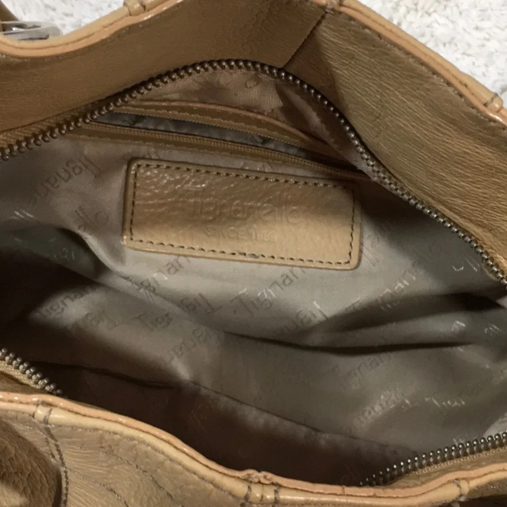 Tignanello light tan leather shoulder bag